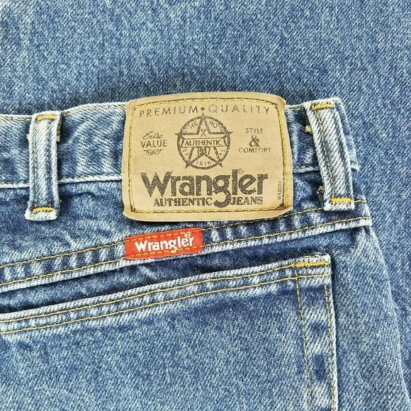 Wrangler Mens Jeans 42x30 Regular Fit 5 Star Straight Blue Denim - Picture 8 of 10